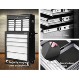 Giantz 14 Drawer Tool Box Cabinet Chest Mechanic Garage Storage Trolley Grey TB-14DR-CH-RO-BKGY