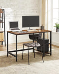 Computer Desk 2 Shelves Rustic, Brown Black V178-58984