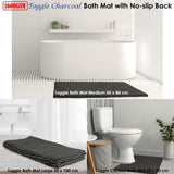 Toggle Microfiber Bath Mat Medium Charcoal V442-INT-BATHM-TOGGLEMEDIUM-CHARCOAL-RE