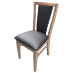 Fairmont 2pc Set Dining Chair PU Leather Seat Padded Back Solid Oak Timber Wood V315-CLRP01-PUB-SMK-2PC-KIT