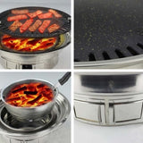 SOGA BBQ Grill Stainless Steel Portable Smokeless Charcoal Grill Home Outdoor Camping KOREANCHARCOALBBQROUND