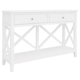 Daisy Console Hallway Entry Table 120cm Solid Acacia Timber Wood Hampton - White V315-VO-HAMP-07