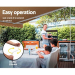 Instahut Retractable Folding Arm Awning Manual Sunshade 4Mx2.5M Beige AWN-B-ARM-40X25-BEIGE