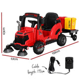 Rigo Kids Electric Ride On Car Street Sweeper Truck Toy Cars Remote 12V Red RCAR-SWEEPER-RD