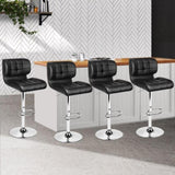 Artiss 4x Bar Stools Gas Lift Leather Padded Black BA-TW-4059-BKX4