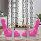 SOGA 4X Floor Recliner Folding Lounge Sofa Futon Couch Folding Chair Cushion Light Pink LOUNGECHAIRLIGHTPINKX4