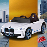 Kids Ride On Car BMW Licensed I4 Sports Remote Control Electric Toys 12V White RCAR-LS-BMW-I4-WH