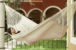 Mayan Legacy Queen Size Outdoor Cotton Mexican Hammock in Marble Colour V97-TQCREAM