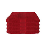 650gsm Casual Elegance Set of 4 Cotton Bath Towels Red 78x136cm V442-ABR-TOWEL-SETOF4COTTON650GSM-RED-RE