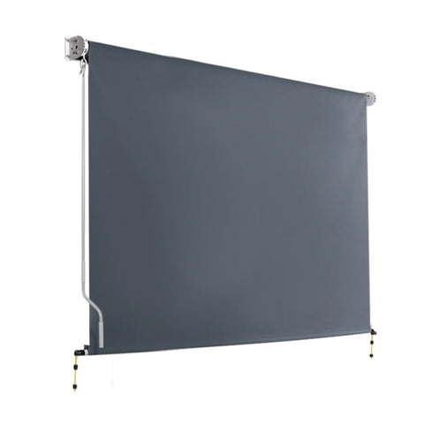 Instahut Outdoor Blinds Blackout Roll Down Awning Window Shade 2.7X2.5M Grey AWN-B-DOWN-PS-27-GREY