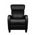 Artiss PU Leather Reclining Armchair - Black RECLINER-A1-BK-AB
