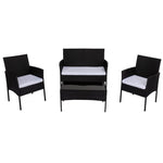 Ville 4-Seater PE Wicker Outdoor Lounge Sofa Set V264-OTF-521S-BLK-UK