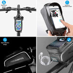 Top Tube Bike Bag With Phone Case Holder Plastic Cover for MTB Mountain Road Commuter Ebike Tourer V382-TOPTUBEBAGRB