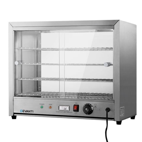 Devanti Commercial Food Warmer Hot Display Showcase Cabinet 64cm CFW-580M-SI