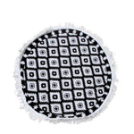 Aztec 100% Cotton Round Beach Towel V442-ABR-TOWEL-AZTEC-BLACK-RD