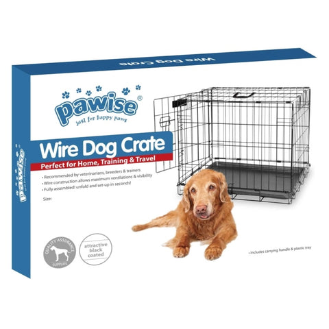 Dog Wire Crate Large - Portable Collapsible Travel Kennel - Pet Puppy Cage V238-SUPDZ-32870396821584