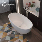 Medium Size Oval Shaped Cast stone - Solid Surface Bath 1600mm Length V567-PS-8801-1600