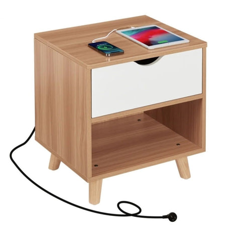 Bedside Table with Powerboard & USB Ports V178-100038