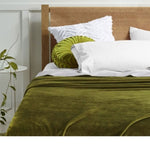 Accessorize Super Soft Blanket Single Size 160 x 240 cm Moss Green V442-HIN-BLANKET-SUPERSOFT-MOSS-SB