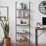 YES4HOMES Industrial Ladder Shelf Wood Wall-Mounted Bookcase Storage Rack Shelves Display V278-M80908Z-STORAGE-RACK