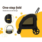 i.Pet Pet Stroller Dog Pram Large Carrier Cat Travel Foldable Strollers 4 Wheels Trolley PET-STROLLER-112-BW