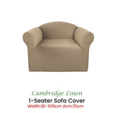 Elan Cambridge Extra-stretch Couch Cover Linen One Seater Linen V442-INT-COUCHC-CAMBRIDGE-LINEN-1S