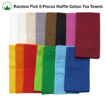 Random Pick Set of 6 100% Cotton Waffle Tea Towels - 50 x 70 cm V442-ABR-TEAT-SETOF6RANDOMWAFFLE-MULTI-RE