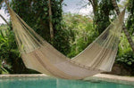 Mayan Legacy Queen Size Outdoor Cotton Mexican Hammock in Marble Colour V97-TQCREAM