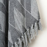 Soft Cotton Handloom Bed & Sofa Throw Blanket Plaid Pattern Grey V262-CI-STK-0189G