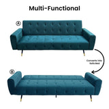 Ava Tufted Velvet Sofa Bed by Sarantino - Green SOFA-6001-VEL-GN