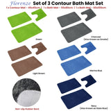Florenz Set of 3 Contour Bath Mat Set Navy V442-ATX-BATHM-3PCEFLORENZ-STATEBLUE-SH