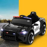 Rigo Kids Ride On Car Electric Patrol Police Cars Battery Powered Toys 12V Black RCAR-POLICE-FR-BK