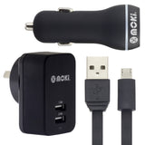 MOKI Micro-USB SynCharge Cable + Car + Wall V177-MUSBMICP