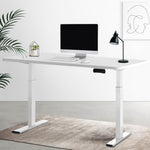 Artiss Standing Desk Motorised Dual Motor 140CM White HASD-268-WHDF-WHDB-140