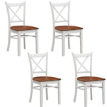 Lupin Dining Chair Set of 4 Crossback Solid Rubber Wood Furniture - White Oak V315-VOD-HOBA-03-4PC-KIT