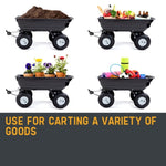 PLANTCRAFT 250kg Poly Pull Dump Cart Garden Hand Trailer Wagon Lawn Wheelbarrow V219-MOWCRTROSAPD2