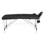 YES4HOMES 2 Fold Portable Aluminium Massage Table Massage Bed Beauty Therapy Black V278-ALUM-FOLD2-60F-BK