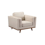 Single Seater Armchair Sofa Modern Lounge Accent Chair in Beige Fabric with Wooden Frame V43-SOF-YOKBG1S