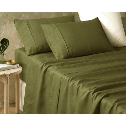 Vintage Design Homewares Hemp Fern Sheet Set King V442-HIN-SHEETS-HEMP-FERN-KI