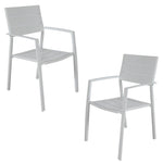 Percy 2pc Set Outdoor Dining Table Chair Aluminium Frame White V315-VOUT-ISLA-12-2PC-KIT