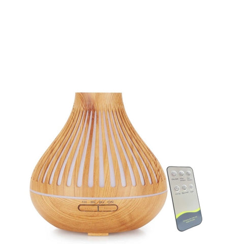 Essential Oil Aroma Diffuser and Remote - 500ml Flat Top Wood Mist Humidifier V238-SUPDZ-39913537699920