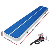 Everfit 6X1M Inflatable Air Track Mat 20CM Thick with Pump Tumbling Gymnastics Blue ATM-6-1-02M-BL-AP