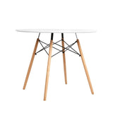 Artiss Dining Table Round White 4 Seater 90CM BA-BB-DSW-TAB90-WH