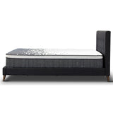 Volga King Single Bed Platform Frame Fabric Upholstered Mattress Base - Charcoal V315-VO-FBD-13