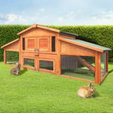 i.Pet Chicken Coop Rabbit Hutch 169cm x 52cm x 72cm Large House Outdoor Wooden Run Cage FF-GT-WOOD-R2100S