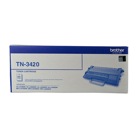 Brother TN-3420 Mono Laser Toner - High Yield to suit HL-L5100DN, L5200DW, L6200DW, L6400DW & V177-D-BN3420