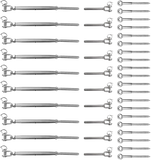 Stainless Steel Wire Rope DIY Balustrade Kit Jaw/Swage Fork Turnbuckle - 10 pack V63-824881