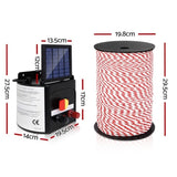 Giantz Fence Energiser 5KM Solar Powered Electric 500M Poly Rope SFC-FIK-ROPE-500M-5KM