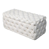 Elsa Tufted Ottoman Beach Boucle White-Rectangular V264-OTM-801F-WHE-NA-1