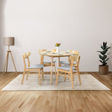 Cusco 5pc Set Dining Set 100cm Round Table 4 Chair Fabric Seat Scandinavian V315-VOD-CUSC-02-5PC-CUSC-04-KIT